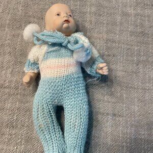 Boots Tyner Sugar Lump baby doll Mini Porcelain Vintage Dressed Flawed 7"!
